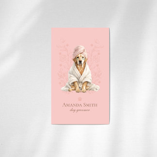 Dog Groomer Spa Cute Paw Labrador Business Card Visitenkarte