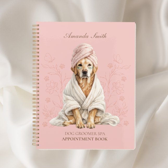 Dog Groomer Spa Personalized Appoitment Notebook Planer (Front)