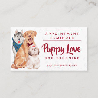 Dog Groomer Walker Sitter Ernennung Erinnerung Visitenkarte