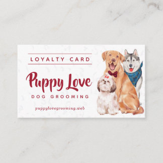 Dog Groomer Walker Sitter Loyalty Visitenkarte