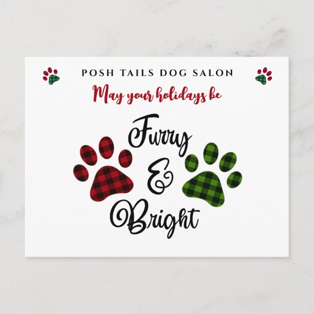 Dog Groomer Walker Vet Client Holiday Postkarte (Vorderseite)