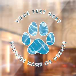 Dog Groomer Wash Water Paws Prints Werbung Fensteraufkleber