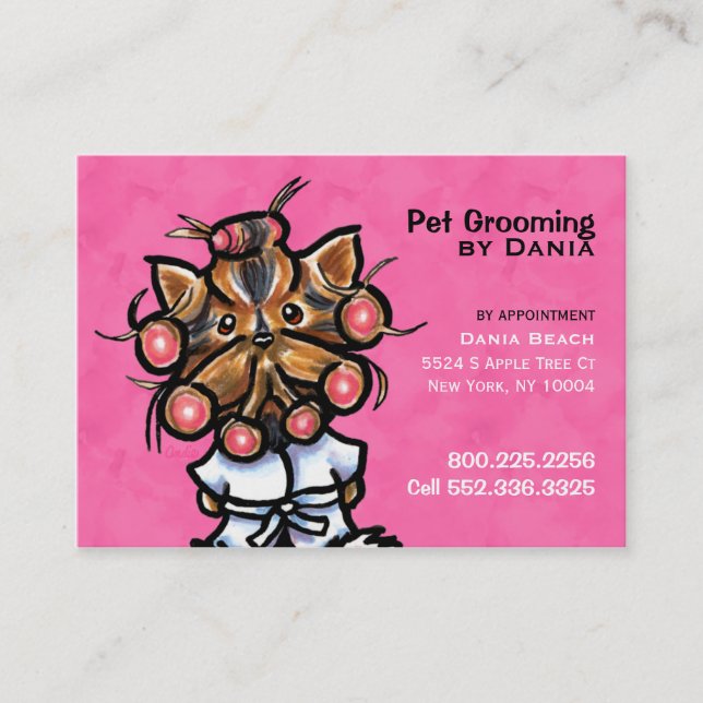 Dog Groomer Wellness-Center Business Hübsch Pink Visitenkarte (Vorderseite)