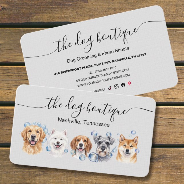 Dog Grooming Business Card  Visitenkarte (Dog grooming business card)
