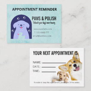 Dog Grooming Business Custom Termin Card Mitteilungskarte