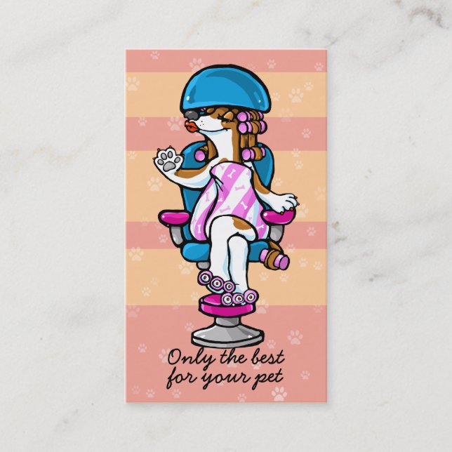 Dog Grooming Business Salon Groomer Marketing_pnk Visitenkarte (Vorderseite)