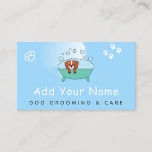 Dog Grooming Care Haarschnitt Funny Pet Blase Bath Visitenkarte