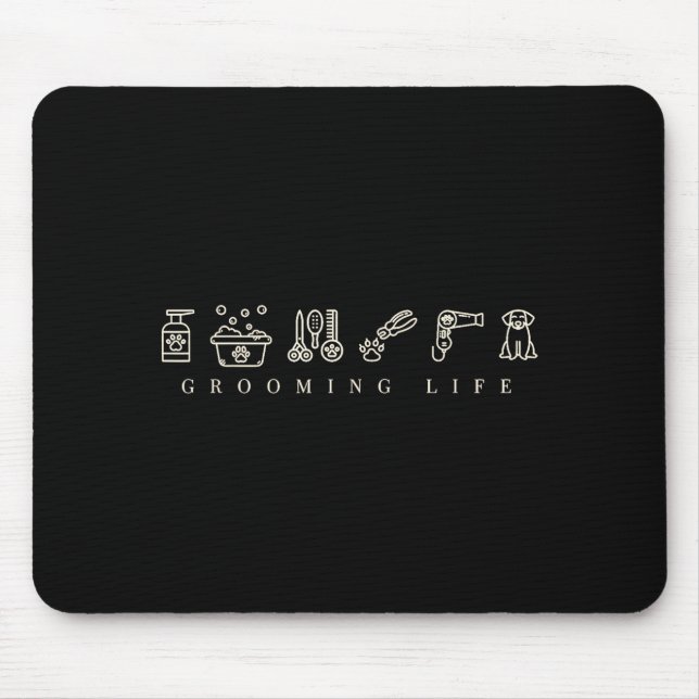 Dog Grooming Dog Groomer Life Work Pet Groomer Ico Mousepad (Vorne)
