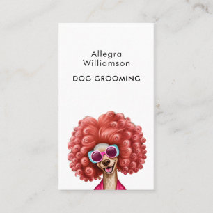 Dog Grooming Fun QR Code Business Card Visitenkarte