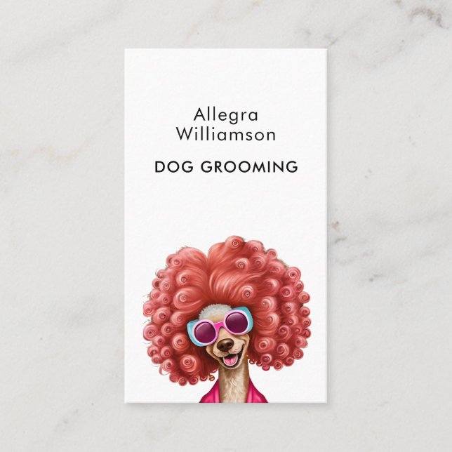 Dog Grooming Fun QR Code Business Card Visitenkarte (Vorderseite)