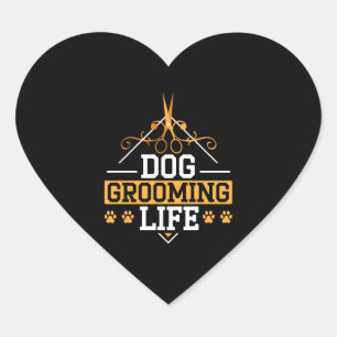 Dog Grooming Life Pet Groomer Pet Salon Fur Künstl Herz-Aufkleber