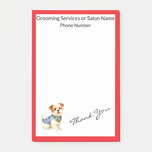 Dog Grooming Personalized Gold Elegant Collection Post-it Klebezettel (Vorderseite)
