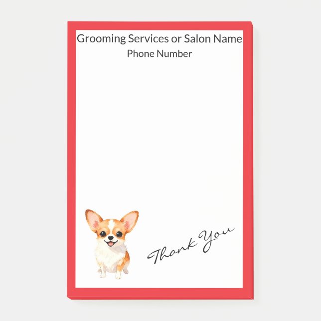 Dog Grooming Personalized Luxury Trendy Collection Post-it Klebezettel (Vorderseite)