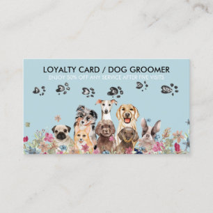 Dog Grooming Petsitter Sale Loyalty Paw punch Visitenkarte