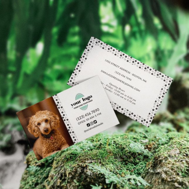 Dog Grooming Photo Logo Social Media Visitenkarte (Von Creator hochgeladen)