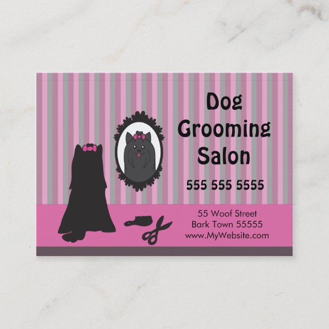 Dog Grooming Referrkarte - personalisierbar Empfehlungskarte (Vorderseite)