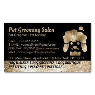 Dog Grooming Salon Goldbad Wellness-Center Magnetische Visitenkarte