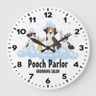 Dog Grooming Salon-Pet Groomer-Personalized Clock Große Wanduhr