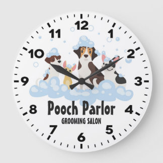 Dog Grooming Salon-Pet Groomer-Personalized Clock Große Wanduhr
