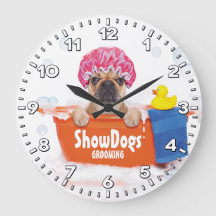 Dog Grooming Salon-Pet Groomer-Personalized Clock Große Wanduhr