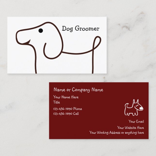Dog Grooming Service-Visitenkarten Visitenkarte (Vorne/Hinten)