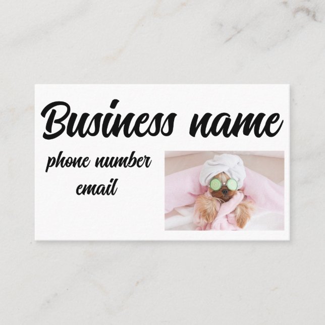 Dog grooming Spa Business Card Visitenkarte (Vorderseite)