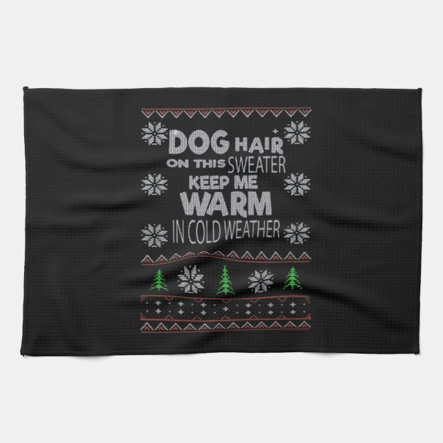 Dog Hair Christmas Sweater Essential T-Shirt Geschirrtuch (Horizontal)