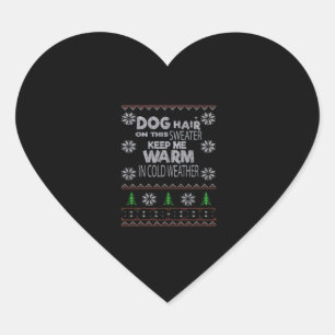 Dog Hair Christmas Sweater Essential T - Shirt Herz-Aufkleber