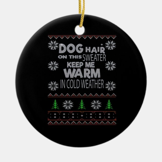 Dog Hair Christmas Sweater Essential T-Shirt Keramik Ornament (Vorne)