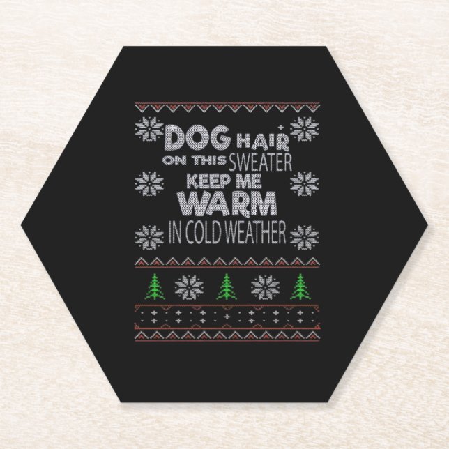 Dog Hair Christmas Sweater Essential T - Shirt Untersetzer (Vorderseite)