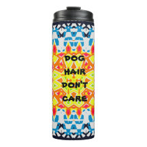 DOG HAIR DON'T CARE Orange Navy Abstrakt