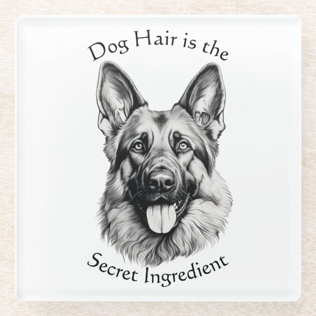 Dog Hair Is the Secret Ingredient German Shepherd Glasuntersetzer (Vorderseite)