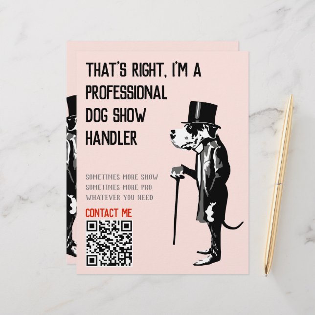 Dog Handler Werbeaktion Großes Dan Illustration (Vorderseite/Rückseite Beispiel)