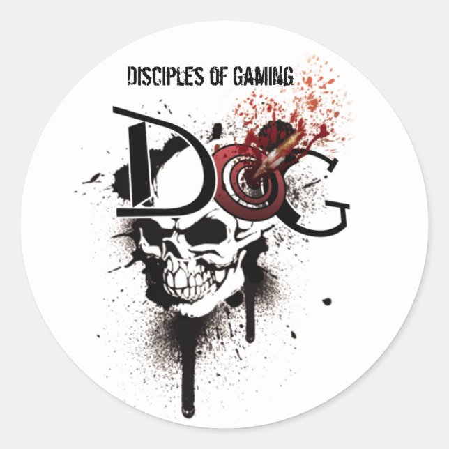 DoG-Headshot-Aufkleber Runder Aufkleber (Vorderseite)