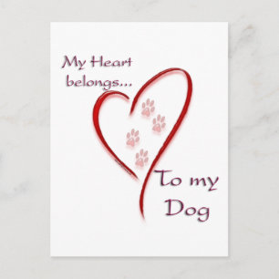 Dog Heart Belongs Postkarte