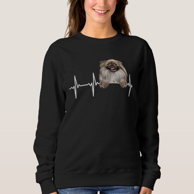 Dog Heartbeat For Pekingese Sweatshirt (Vorderseite)