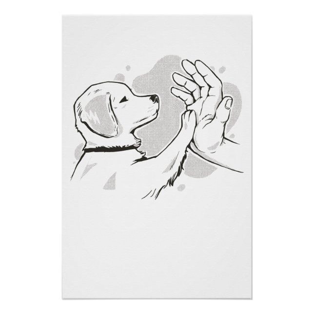 Dog high five poster (Vorderseite)
