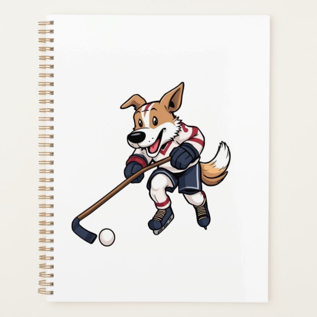 Dog Hockey Player Planer (Vorderseite)