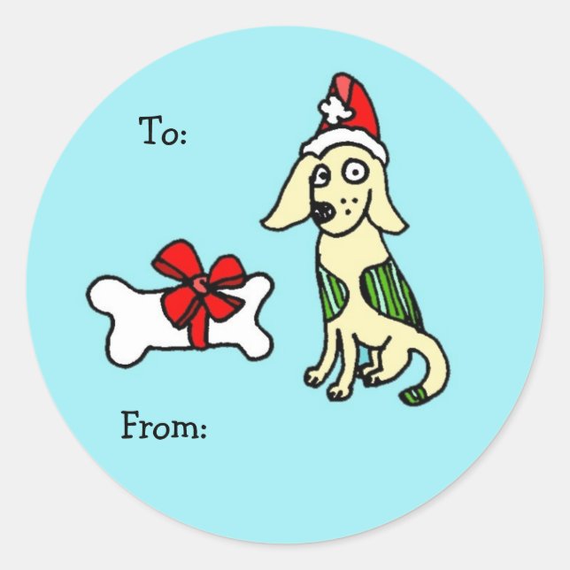Dog Holiday Sticker (Vorderseite)
