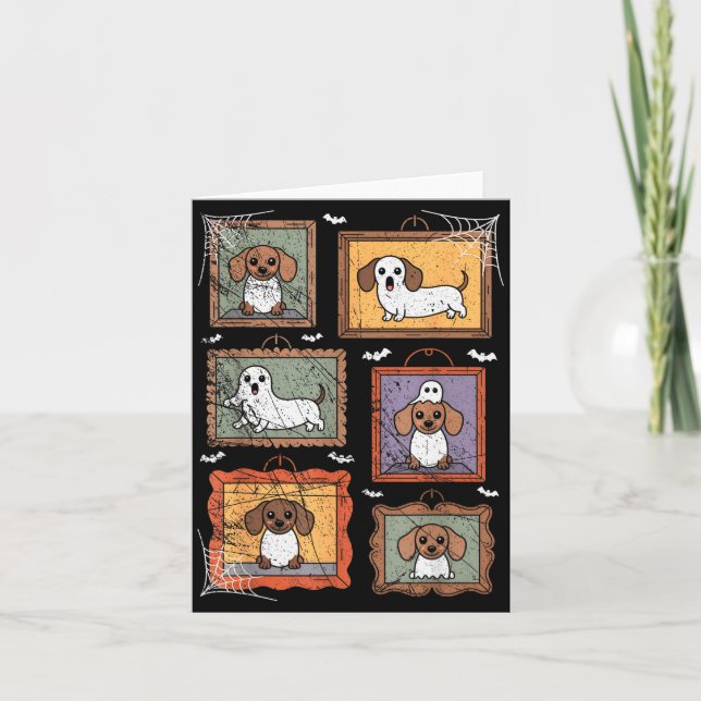 Dog In Ghost Costume Funny Halloween Puppy Lover  Karte (Vorderseite)