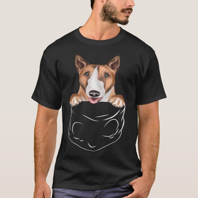 Dog In Pocket Bull Terrier  Dog T-Shirt (Vorderseite)
