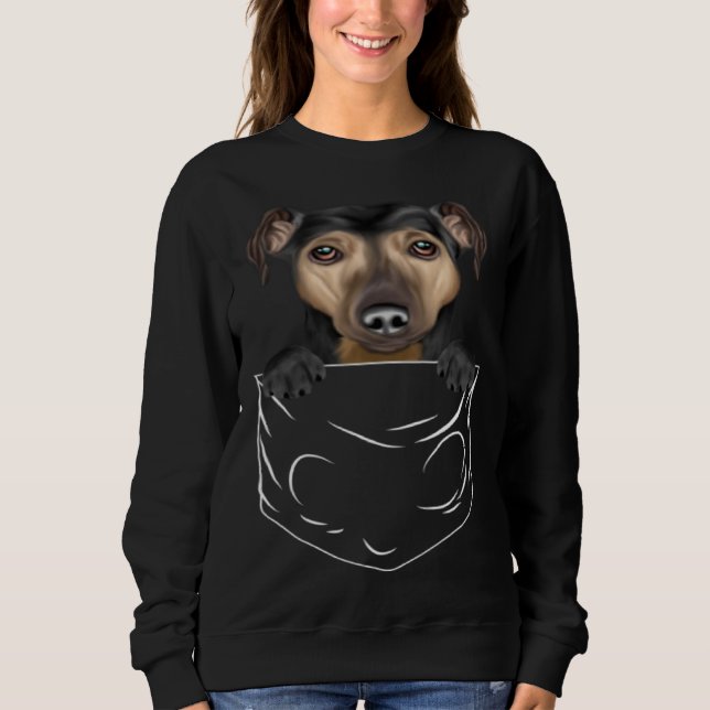 Dog In Pocket Manchester Terrier  Dog Sweatshirt (Vorderseite)