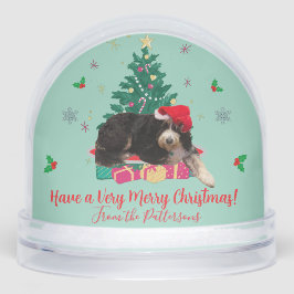 Dog in Santa hat & Christmas Tree Schneekugeln