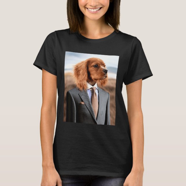 Dog In Suit And Tie  English Cocker Spaniel Mbassp T-Shirt (Vorderseite)