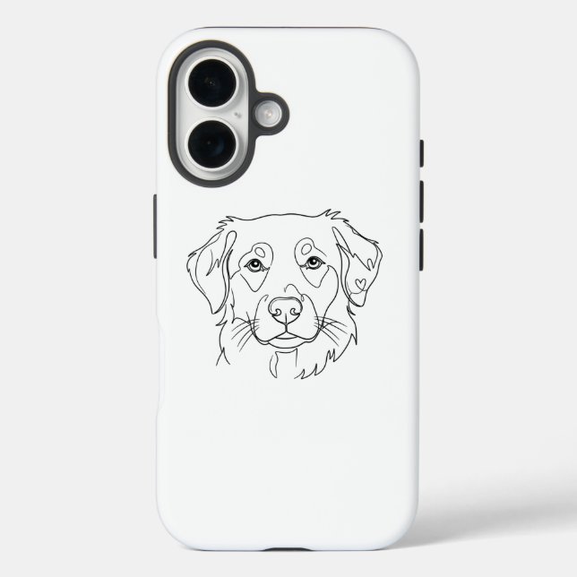 Dog iPhone 16 Case - Modern Minimalist Design (Rückseite)