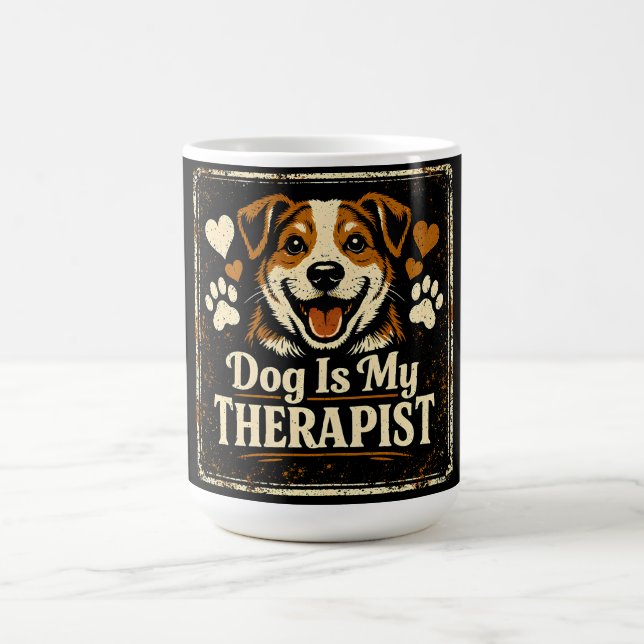 Dog Is My Therapist – Pet Mental Health Love Kaffeetasse (Mittel)