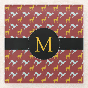 Dog Jahr 2018 Zodiac Birthday Monogram Glas C Glasuntersetzer