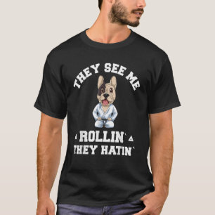 Dog Jiu Jitsu Rollin   BJJ Grappling T-Shirt