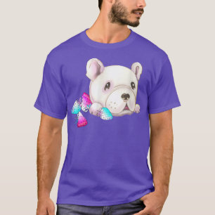 Dog kawaii niedlich und Erdbeere, Frankreich T-Shirt