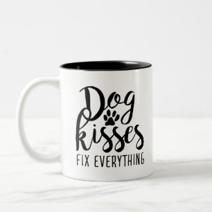 Dog Kisses Fix Alles K9 Quotes Sweet Dog Quot Zweifarbige Tasse